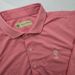 Donald Ross Sport Polo Shirt Men's Size Large Pink Stripe‎ Performance Golf